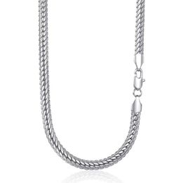 6mm Womens Mens Necklace Chain Hammered Close Rombo Link Curb Cuban White Gold Filled GF Fashion Jewellery Accessories DGN337 Chains7326781