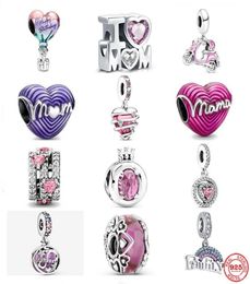 925 Sterling Silver Crystal Family Mom Love Beads Happy Birthday Hot Air Balloon Charm Dangle Fit Chain Bracelet Charms Jewellery DIY Making2149446