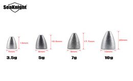 Fishing Gear Lead Sinker 10PCSlot 35g 5g 7g 10g Lead Material Bullet Hollow Solid Sinker Conical Shape Saltwater Accessories6332586