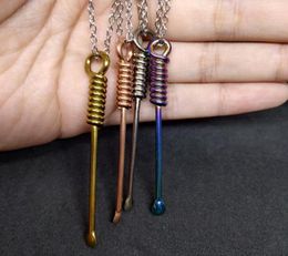 Pendant Necklaces Fashion Metal Necklace 4 Colours Mini Spoon Small Tool Jewellery Stainless Steel Creative Handmade8896498