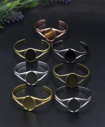 65mm Fit 20mm 25MM Cabochon Silver Blank Base Jewellery Rose Gold Bracelet Tray Bezel Bronze Wristband Setting Bangle9946864