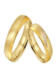 Wedding Rings Alliances Marriage Gold Color Promise For Couples Set Men And Women Ladies Titanium Stainless Steel Jewelry9750298