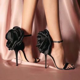 Dress Shoes Flower Woman Rose Pumps High Heel Sandals Evening Nightclub Heels Sexy Ladies Stiletto Mujer 231212