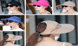 Summer Sun Protection Folding Hat for Women Wide Brim Cap Ladies Girl Holiday Uv Beach Packable Visor5301815