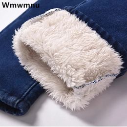 Womens Jeans Winter cashmere denim pencil pants for women thick size 34 jeans high waisted elastic wool lining warmth ultrathin Vaqueros 231213