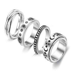 Anxiety Figet Spinner Rings For Women Men Stainless Steel Rotate ly Spinning Anti Stress Accessories Jewelry Gifts G11256836441