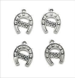 Lot 100pcs Good Luck Horseshoe Antique Silver Charms Pendants For Jewellery Making Bracelet Necklace Earrings 1417mm DH08491988180