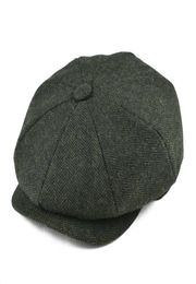 BOTVELA Wool Tweed Newsboy Cap Herringbone Men Women Classic Retro Hat with Soft Lining Driver Cap Black Brown Green 005 T2001041871956