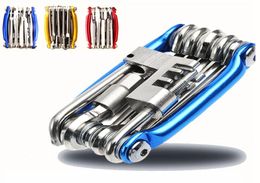 Bicycle Bike Tools Repairing Set 11 In 1 Bike Repair Tool Kit Wrench Screwdriver Chain Carbon steel bicycle Multifunction Tool9719811