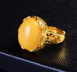 Cluster Rings Solid 14k Yellow Gold Riing Amber Cut Citrine Natural Diamonds Engagement Ring Fine Jewelry Wedding7545492