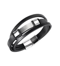 bracelets for man stainless steel charm sliver Fibre synthetic leather mans birthdays gifts14624827035252