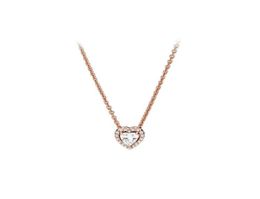 Higt Quality 18K ROSE GOLD 925 Sterling Silver Signature Circle Pendant Necklace with Original Box for CZ Diamond Disc Chain Women Jewerly5737911