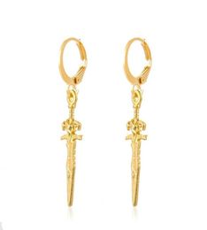 Dangle Chandelier Hip Hop Dagger Drop Earrings For Men Women Metal Small Sword Punk Rock Fashion Jewelry1279251