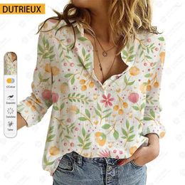 Women's Blouses Womens Tops All Season Casual 3D Printed Long-Sleeved Big Size Ladies Shirts Spring 2023 Bohemian Loose Fit Slight Strech