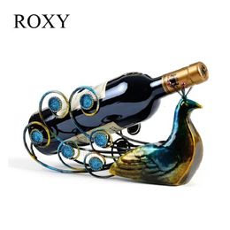 Tabletop Wine Racks Peacock Holders Rack Bottle Glass 231213