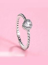 925 Sterling Silver Classic Teardrop Halo Ring with Cz Fit P Jewellery Engagement Wedding Lovers Fashion Ring For Women5225244