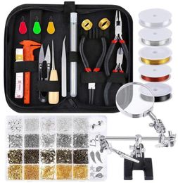 Jewellery Making Supplies Wire Wrapping Kit with Jewellery Beading Tools Wire Helping Hands Findings and Pendants3811863