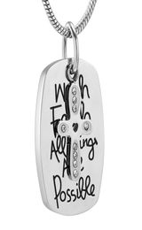 IJD10321 Stainless Steel Cremation Memorial Necklace Ashes Urn Souvenir Keepsake Pendant Men and Women Jewelry4996752