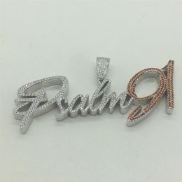 Iced Out Customised Top Quality Hip Hop Jewellery Ring pendant chain cuban necklace po290N