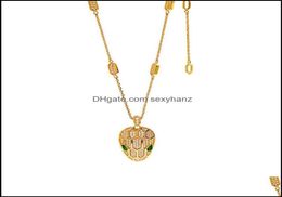 Necklaces Pendants Jewelryfashion Green Crystal Head Pendant Necklace Suitable For Ladies Wedding Jewellery Drop Delivery 205060168