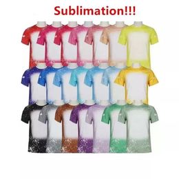 Women Supplies Sublimation party Bleached Shirts Heat Transfer Blank Bleach Shirt Bleached Polyester T-Shirts US Men FS95353055