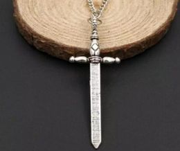 5PCS Fashion Vintage Silver Medieval sword Necklaces Pendants Mens sword Pendant Necklace Chain Necklace Statement Jewelry 1549959674