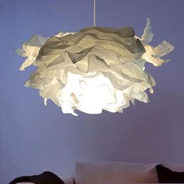 Pendant Lamps Nordic Paper Flower Lamp Creative House Handmade DIY Hanging Bedroom Restaurant Lustre Indoor Lighting Fixture E27Pe286P