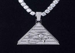 New Horus Eye Pyramid Hip Hop Necklace Pendant Egyptian Triangle Jewelry4312725