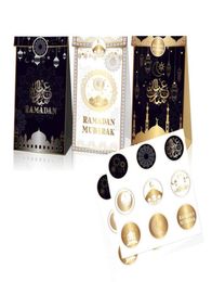 Gift Wrap Amawill 12Pcsset Eid Mubarak Andy Box Favour Label Paper Bag Seal Sticker Ramadan Decoration Islamic Muslim Supplies3808008