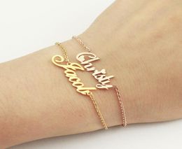 Personalised Custom Name Bracelet Charms Handmade Women Kids Jewellery Engraved Handwriting Signature Love Message Customised Gift2102944