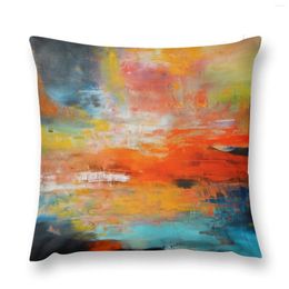 Pillow Red Abstract Sunset Landscape Painting Throw Covers For Sofas Marble Cover Anime Decorative