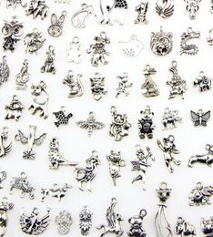 Assorted 100 Designs Animal Charms Cat Pig Bear Bird Horse Dog Squirrel Ox... Pendants For DIY Necklace Bracelet Jewellery Making4050229