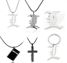 Pendant Necklaces Anime Death Note Necklace Ryuk Ryuuku Metal Double L Pendants Souvenirs Cosplay Accessories Jewlery3461139