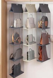 DOZZLOR Handbag hanging organizer Hanging wardrobe organizer Threedimensional storage bag Handbag for closet16395864