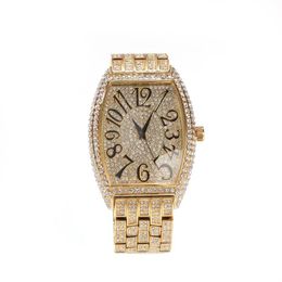 Newest Hiphop style watches fashion diamond Big wine barrel dial full male watch Leisure jewellerys watches246Z