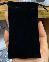 Packing material velvet bag 7x9cm black case for accessories earrings good printing Anita5526184