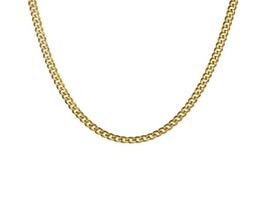 Chains Hip Hop Gold Colour Stainless Steel 5mm Width Six Side Cut Men Women Necklace Cuba Chain Necklaces For Jewellery Gift5030771