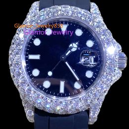 Star studded 925 luminous watchMoissanite Watch Custom Hand Made VVS Moissanite Diamond Watch Iced Out Hip hop Watch for Men