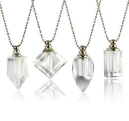 Pendant Necklaces 2PCS Clear Crystal Vials Urn Jewellery Cremation Necklace For Ashes4704081