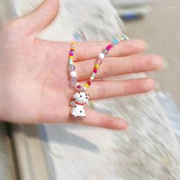 Chains Egirl Jewellery Cool Colourful Beads Pendant Necklace DIY Fashion Dog Charm Choker Y2K For Women Punk Accessor