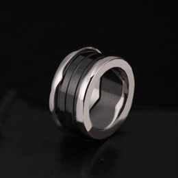 2017 New Arrival Special black and white color Bridal Sets Classic Rings For Rings Spring Ring 18k Rose gold ring Titanium Wide 238f