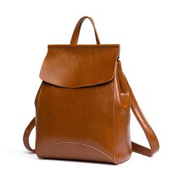Luggage Leather Goods Solid Colour Backpack Leather Sewing Women's Backpack 231115