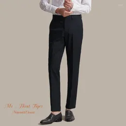 Men's Suits Fashion Business Casual Suit Pants Men Solid High Waist Straight Office Formal Trousers Mens Classic Style Long Z83