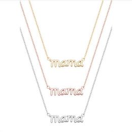 Small Mama Mom Mommy Letters Necklace Stamped Word Initial Love Alphabet Mother Necklaces for Thanksgiving Mother's Day Gifts202f