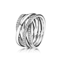 Sparkling & Polished Lines Ring Original Box for 925 Sterling Silver Women Mens Wedding Rings Sets Christmas gifts Jewelry8069770