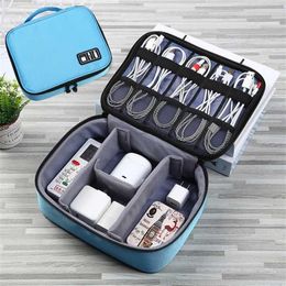 Multifunction Digital Storage Bag USB Data Cable Earphone Wire pen Power bank Organizer Portable Travel Kit Case Pouch 211102194T