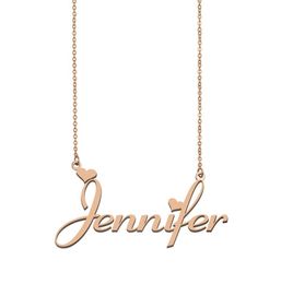 Jennifer name necklaces pendant Custom Personalized for women girls children friends Mothers Gifts 18k gold plated Stainless 7653669