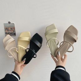 Slippers Fashion Minimalist High -heeled Sandals Women's Summer Outdoor Beach Plane -slide Shoes