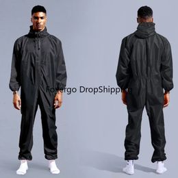 Rain Wear Conjoined Raincoat Coverall Hat Work Safety Clothing Adult Biker Men's Cover Chubasquero Hombre Coat Jacket 231213