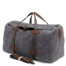 Duffel Bags Waxed Canvas Travel Bags Men Travel Handbag Large Capacity Vintage Style Women Outdoor Trip Camping Travel Duffel Bag 231213